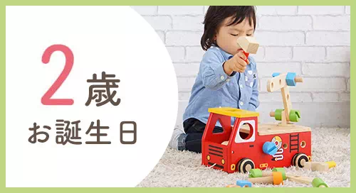 赤ちゃんが喜ぶ木のおもちゃやベビーグッズの2歳誕生日プレゼントはこちら