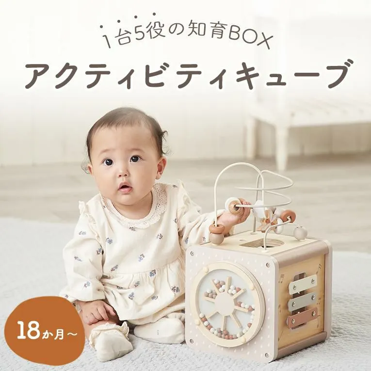【1台5役の知育BOX】アクティビティキューブ